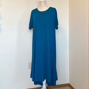 LuLaRoe Carly 3XL Teal/Dark Blue Solid
